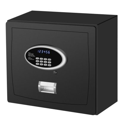 RETLLAS 0.8 Cu.ft. Fireproof Safe - Dual Lock System, LCD Display, Hydraulic Rod - Home & Office Security Solution, Black