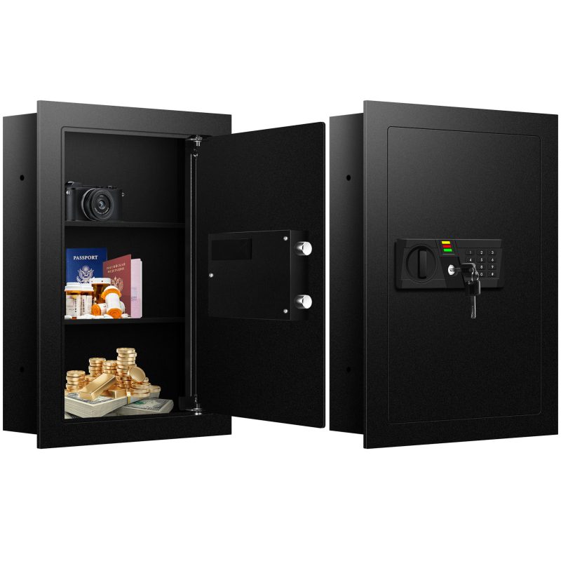 RETLLAS 0.8 Cubic Safe Home Fire-resistant Safe for Home Office Hotel, Black, 15.2"W x 4"D x 22.1"H - Image 2