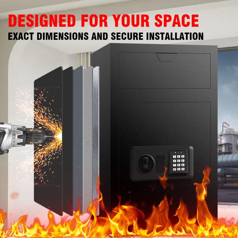 RETLLAS 2.3 Cu Ft Extra Large Safe Home Fire-resistant Safe for Home Office Hotel, Black, 13.6"W x 11.8"D x 23.6"H - Image 7