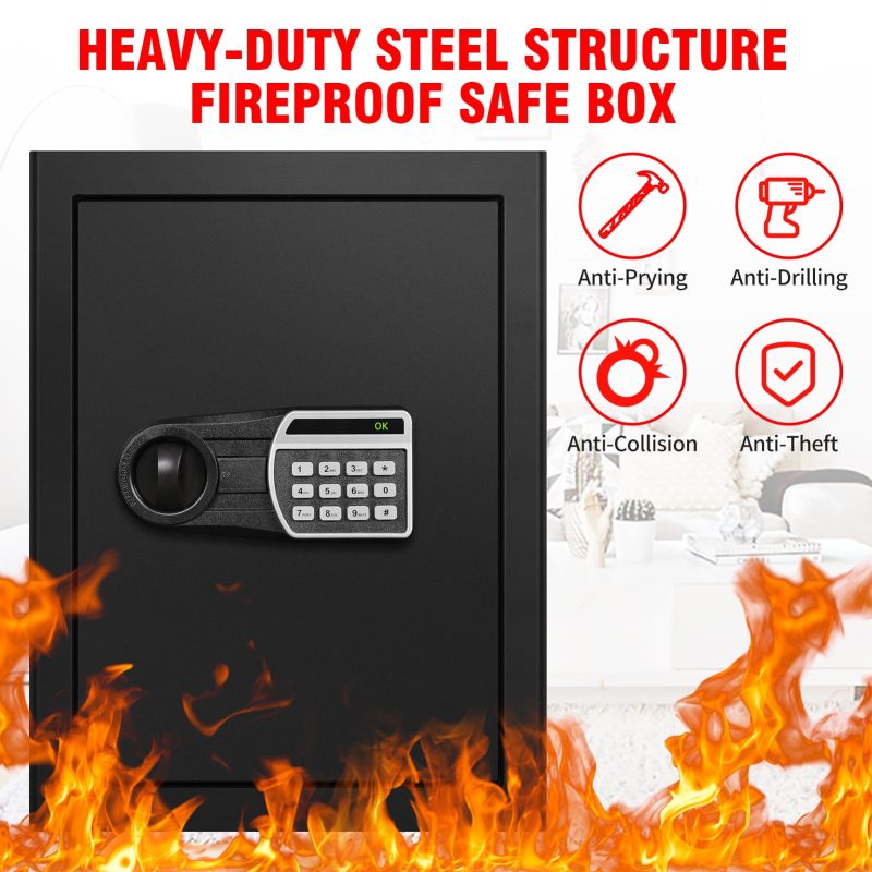 RETLLAS 2.0 Cubic Feet Fireproof Large Safe - Ultimate Security Solution with Keys & Digital Keypad Lock for Home, Office, - Image 11