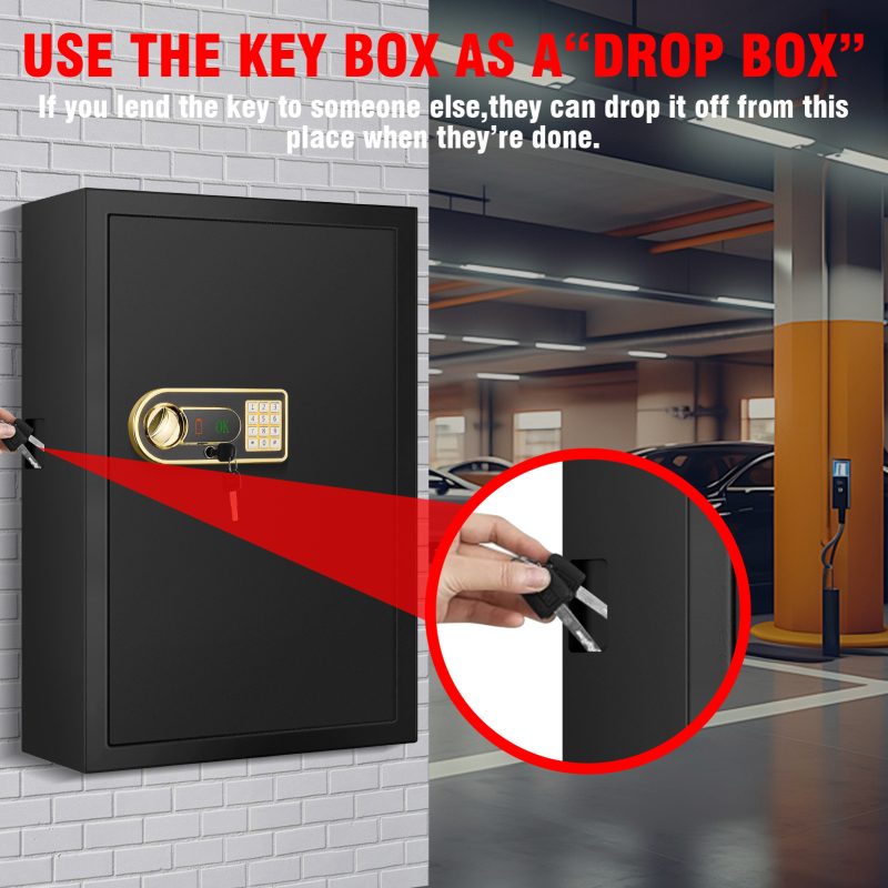 RETLLAS 1.3 Cu.ft. Fireproof Safe: Secure Drop Box, Key & Digital Keypad Lock, Wall Mountable for Home Security & Key Organization - Image 4