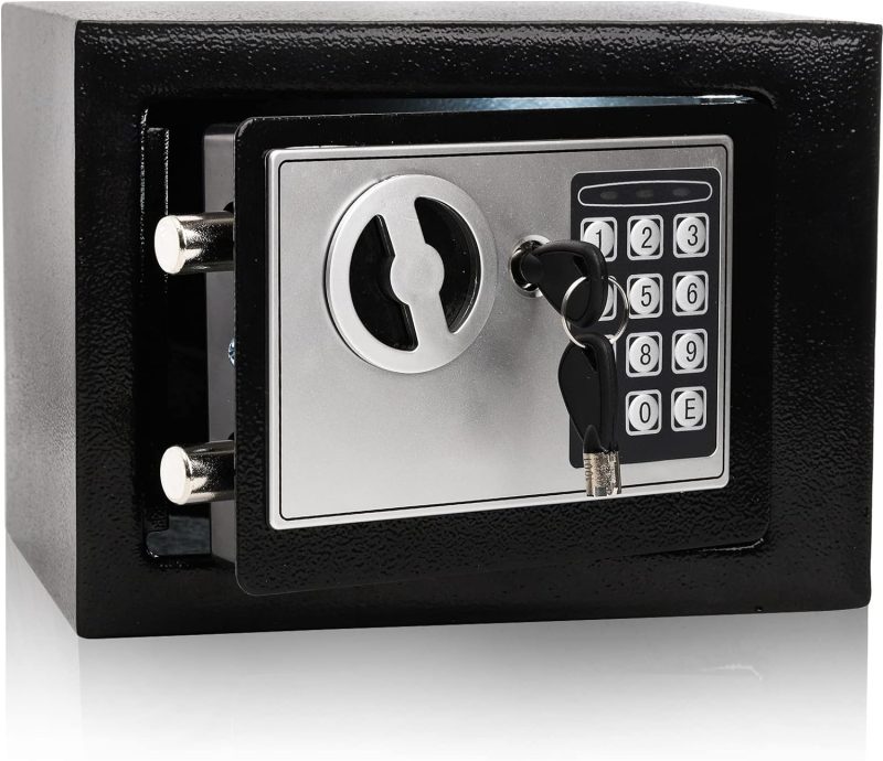 RETLLAS 0.25 Cu Ft Safe Box: Silent Keypad, Enhanced Security, Password Error Alert | Fire/Water Resistant for Home/Office | Hidden Design, Black - Image 11
