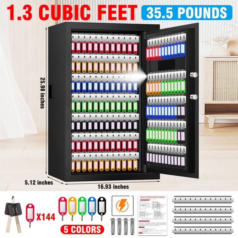 RETLLAS 1.3 Cu.ft. Fireproof Safe: Secure Drop Box, Key & Digital Keypad Lock, Wall Mountable for Home Security & Key Organization - Image 7