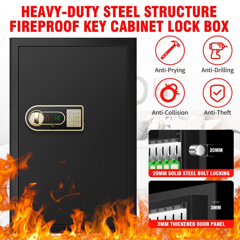 RETLLAS 1.3 Cu.ft. Fireproof Safe: Secure Drop Box, Key & Digital Keypad Lock, Wall Mountable for Home Security & Key Organization - Image 5