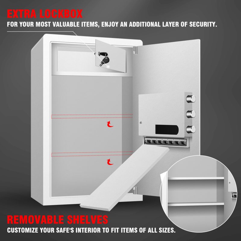 RETLLAS 2.0 Cubic Large Safe Home Fire-resistant Safe for Home Office Hotel, White, 16.5"W x 7.9"D x 25.6"H - Image 8