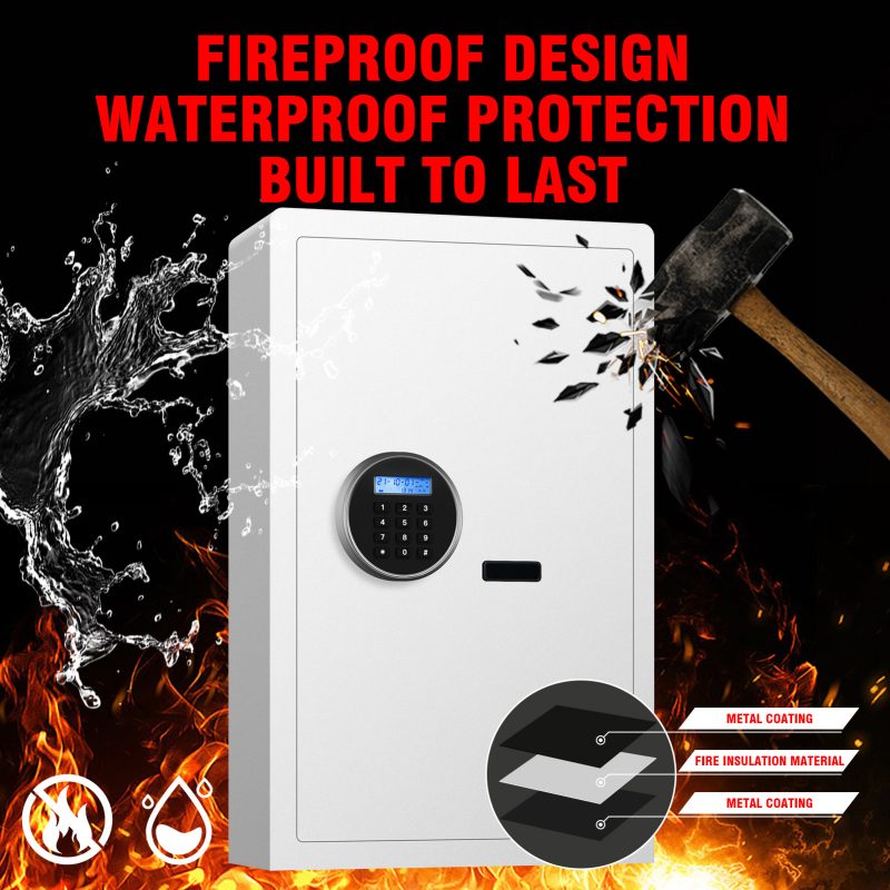 RETLLAS 2.0 Cubic Large Safe Home Fire-resistant Safe for Home Office Hotel, White, 16.5"W x 7.9"D x 25.6"H - Image 10