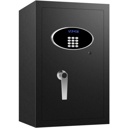 RETLLAS 2.7 Cubic Feet Large Safe Digital Electronic Security Keypad Safes with Safe Box for Home Office Travel Business, Black, 15"W x 13"D x 23.6"H