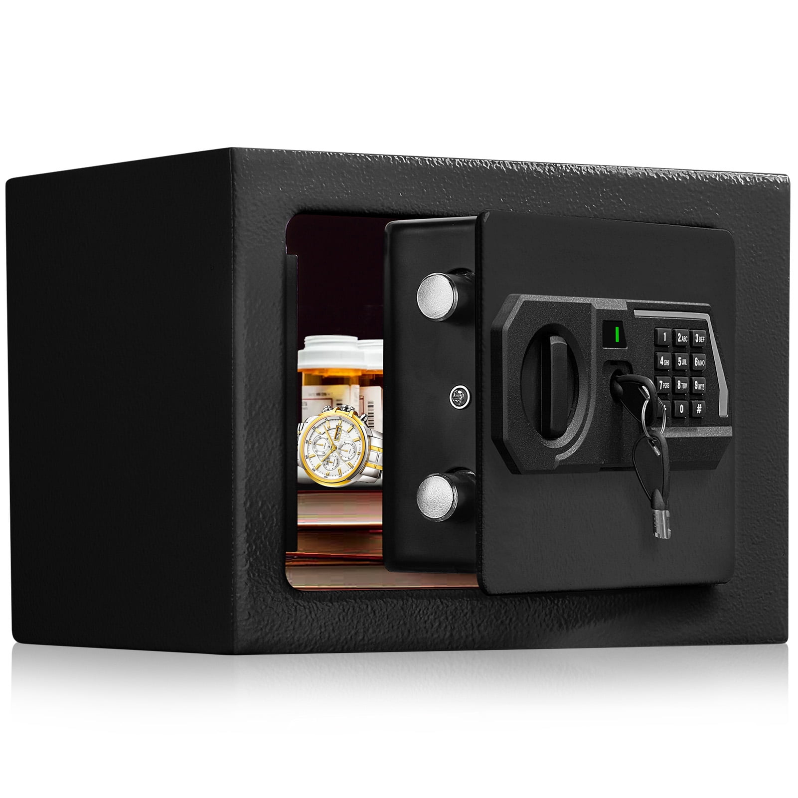 Gun Safe,Mounted Biometric Nightstand Handgun Safe with Quick Access Sliding Door