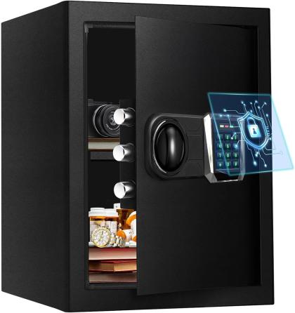Fireproof Waterproof Safe Box for Home Documents, 3.0 Cu Ft Digital Security Safe Box with LED Sensor Light & Emergency USB-C Cable, Removable Shelf for Money Jewelry Valuables