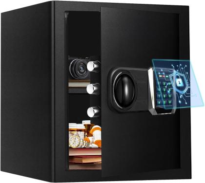 Home Safes Water and Freproof, 2.5 Cu Ft Digital Security Box Personal Lock Box with LED Sensor Light & Emergency Type-C External Charge for Money Jewelry Documents