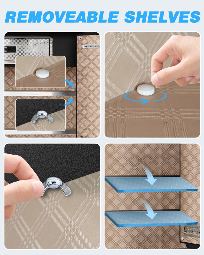 7.0 Cu Ft Large Fireproof Waterproof Safe Box for Home Office Documents-Heavy Duty Steel LCD Display Digital Security Safe Box with LED Light, Removable Shelf for Money Jewelry Valuables - Image 4