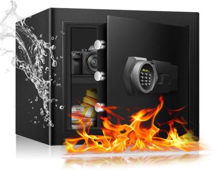 Safe Box Home Safe Small Safe 1.2 Cu Ft Document Safe with Digital Keypad Sensor Light Keys for Hotel Office Money Documents