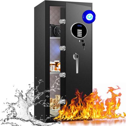 9.1 Cu ft Extra Large Heavy Duty Home Safe Box Fireproof Waterproof, Anti-Theft Digital Security Box with LCD Display, Removable Shelf, Fire Proof Safe Boxes for Home Office Hotel Valuables