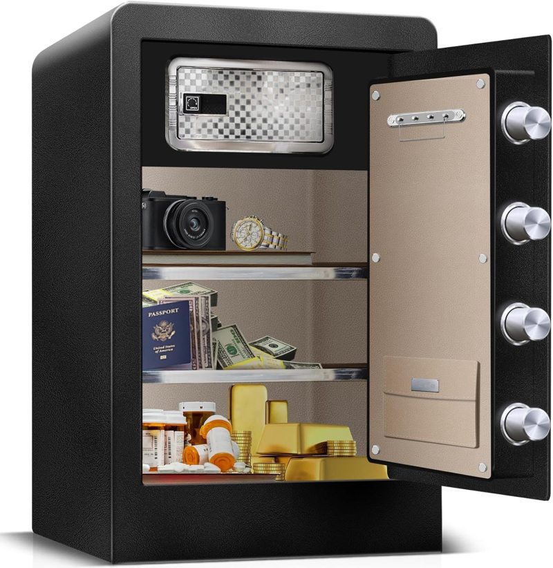 [True to Size] 7.2 Cub Extra Large Heavy Duty Home Safe Fireproof Waterproof, Home Security Safe Box with Anti-theft Smart Alert Fire Proof Safe for Document Business Office - Image 3