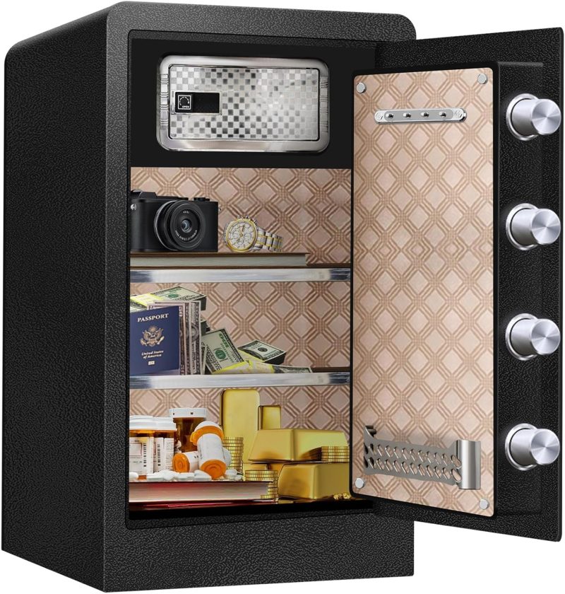 Large Fireproof Waterproof Safe Box for Home Office Documents- 9.0 Cu Ft Heavy Duty Steel LCD Display Digital Security Safe Box with LED Light, Removable Shelf for Money Jewelry Valuables - Image 3