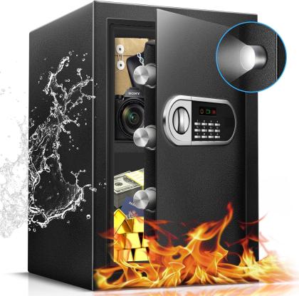 2.5 Cu Ft Safe Box for Home Steel Electronic Digital Safety Box Personal Security Lock Box with LED Sensor Light Emergency Type-C External Charge for Money Jewelry Documents