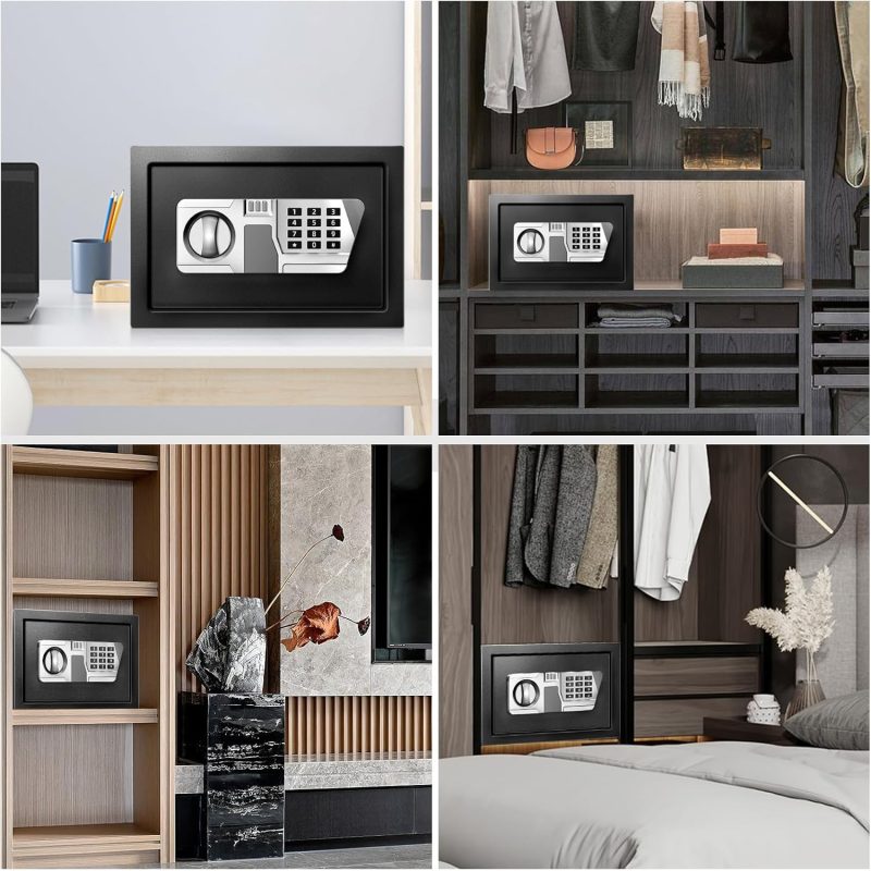 TOTOY Safe 1.0 Cu Ft Money Safe Box for Home with LED Sensor Light, Small Safe for Home Documents with Keys and Digital Keypad, Hidden Key Lock Box for Money Jewelry Valuables - Image 7